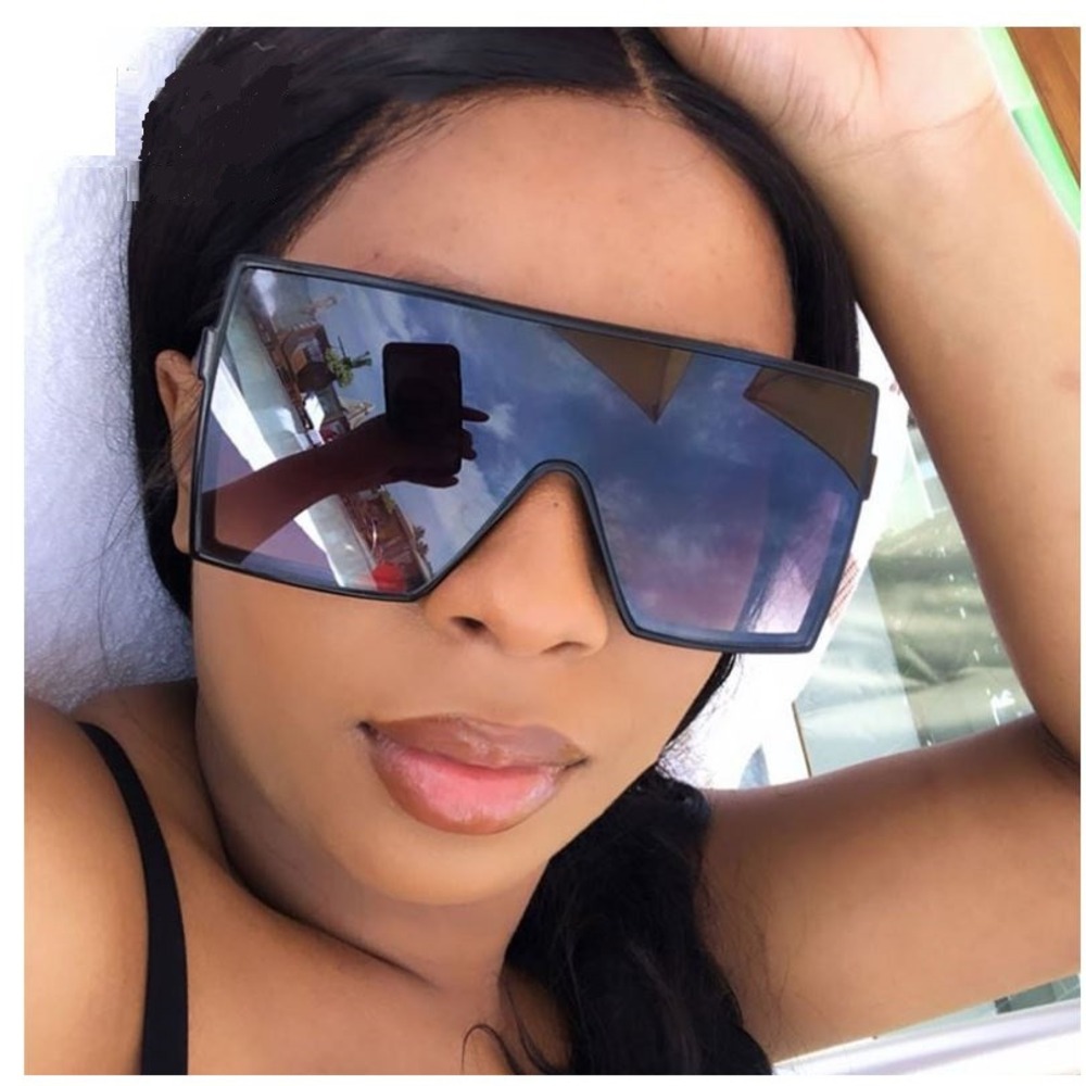 Oversized Shield Sunglasses Women Fashion Trendy‎ Square Frame Shades Lentes New